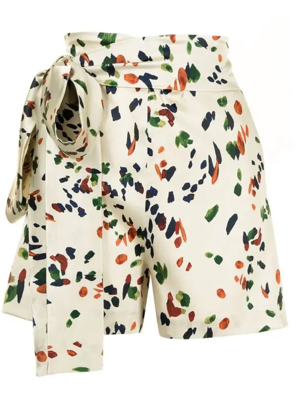 Never Worn Silvia Tcherassi High-Waist Tie-Belt Printed Shorts